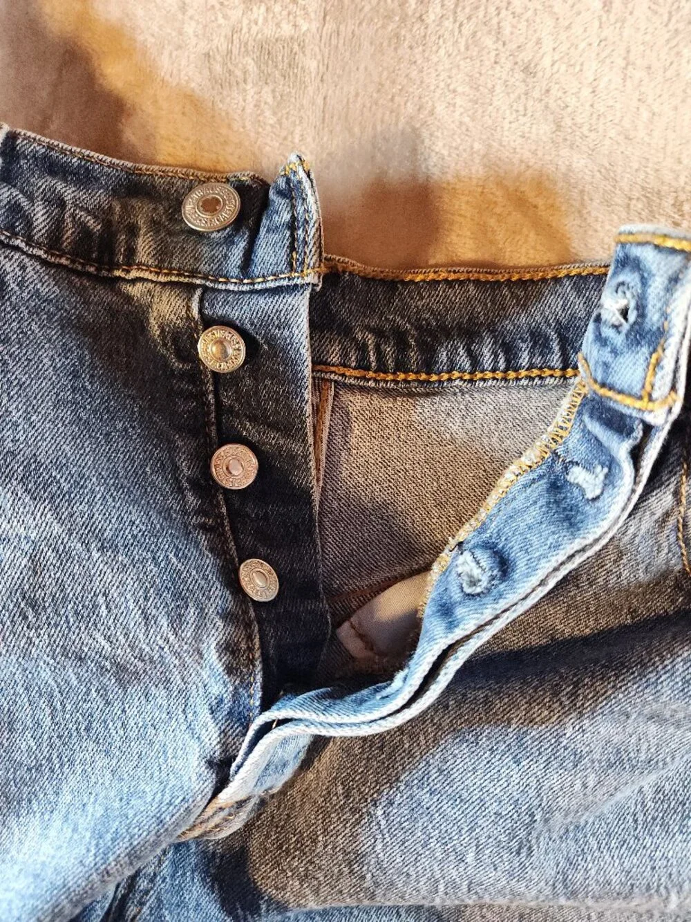 Levis 501 Skinny Jeans Womens W29 Cropped Blue Wash High Rise Button Fly Stretch